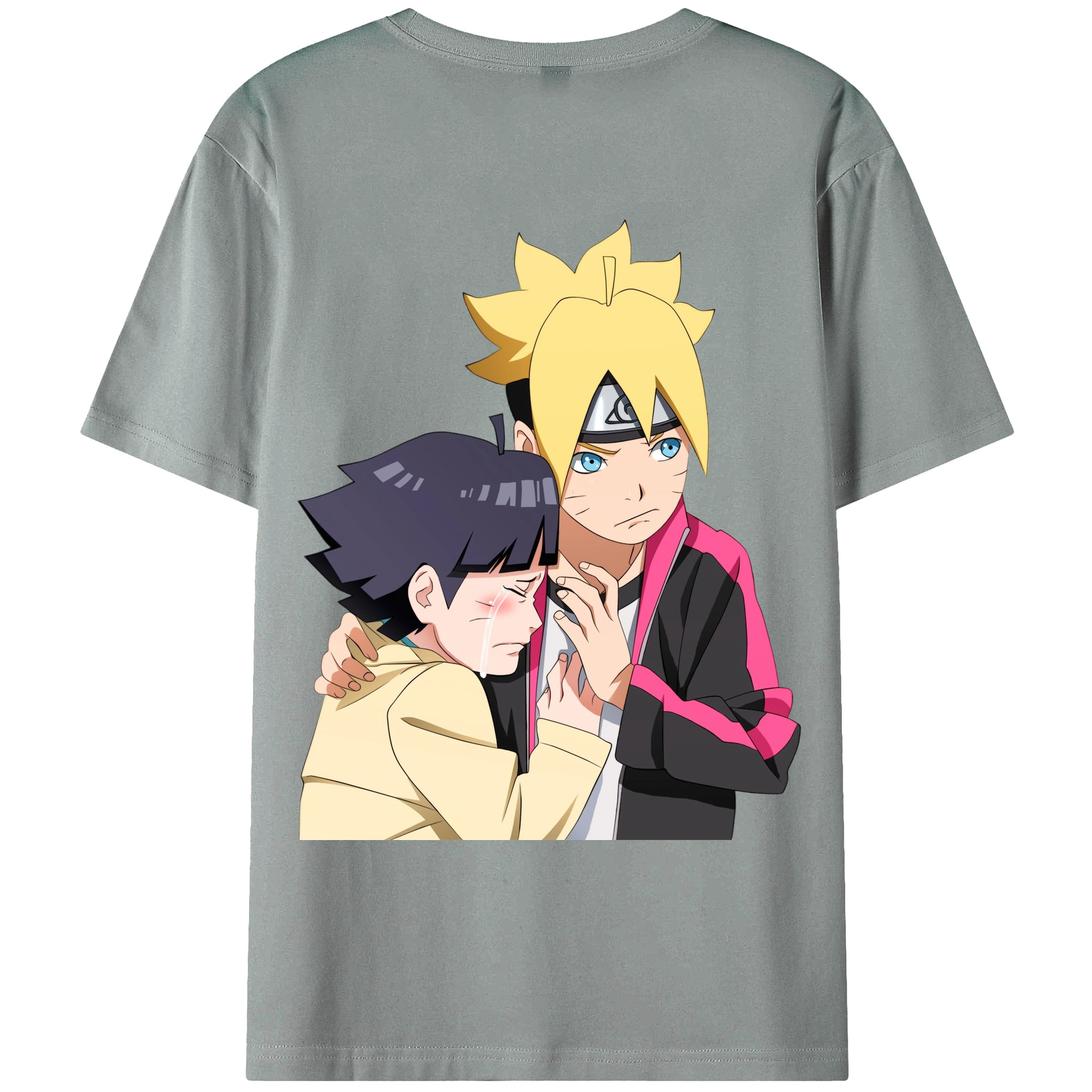 （画像用） NARUTO -ナルト- うずまき ボルト Uzumaki Boruto 綿100％ メンズ半袖Tシャツ（バックプリント） 通気性